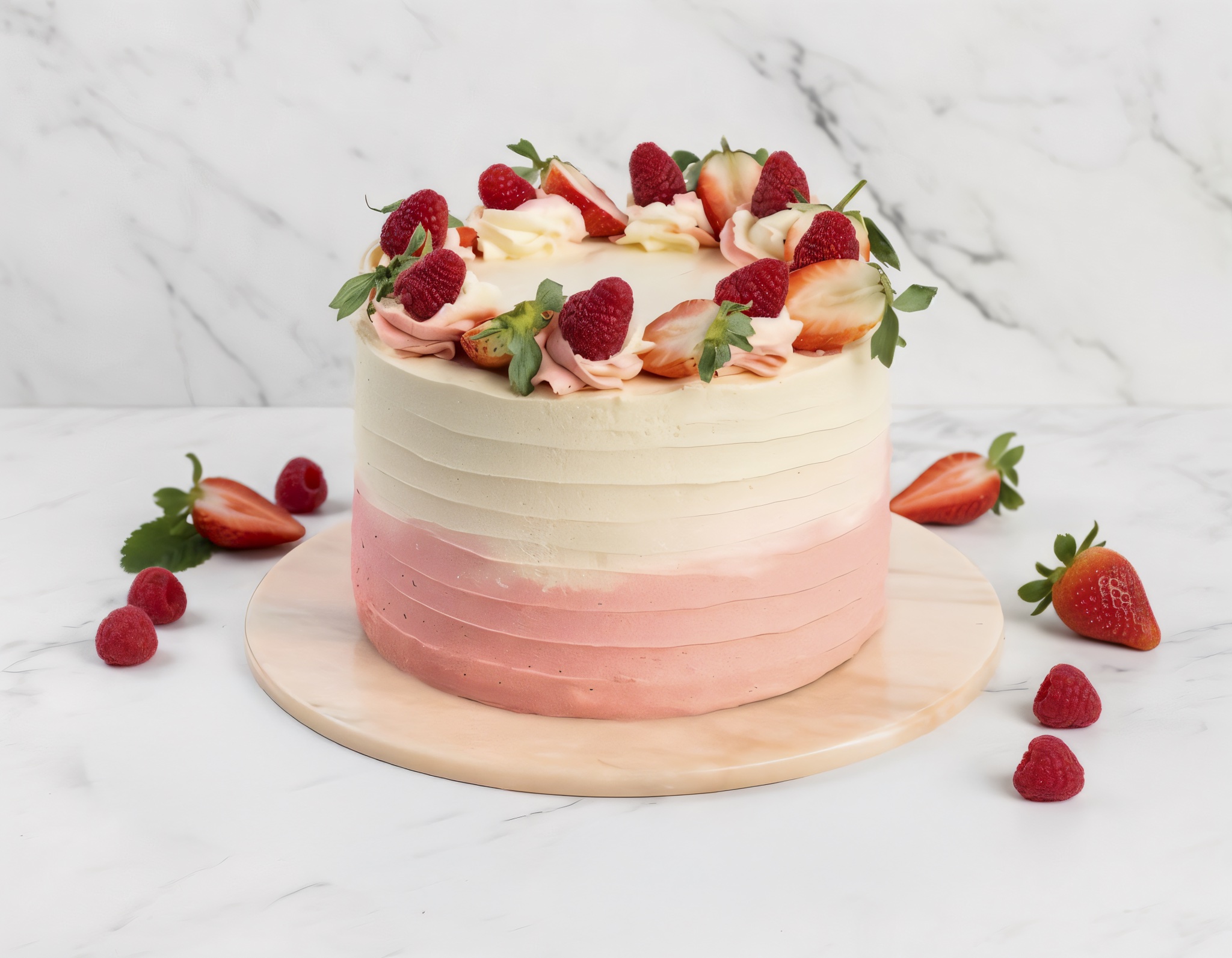 Berries cream cake