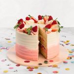 Berries cream cake slice