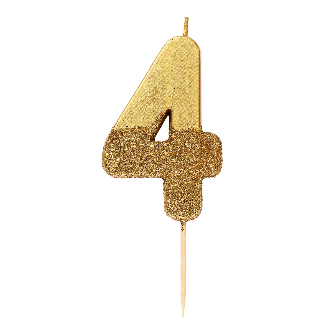 Gold Glitter Number Candle – 4