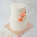 two tier classic wedding cake