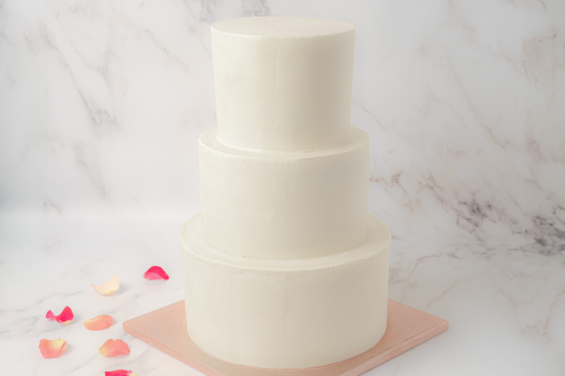 three tier classic wedding cake