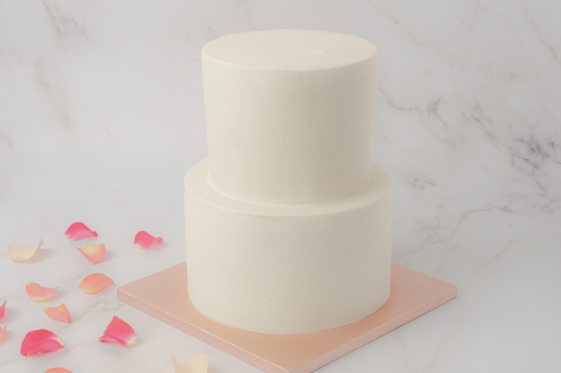 two tier classic wedding cake