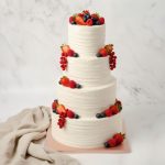 Wedding cake four tiers ruffled berries
