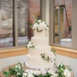 Wedding cake four tiers ruffled roses