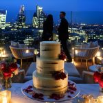 Wedding three tier half masked cake