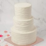 Wedding three tiers ruffled cake
