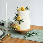 Wedding two tiers ruffled lemon cake