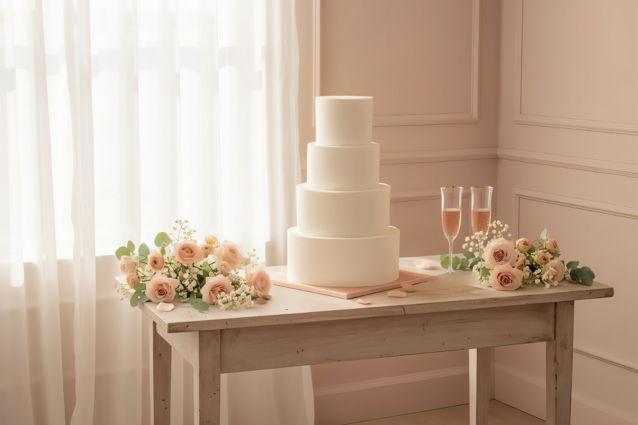 four tier classic wedding cake