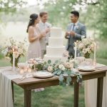 four tiers masked romantic wedding cake