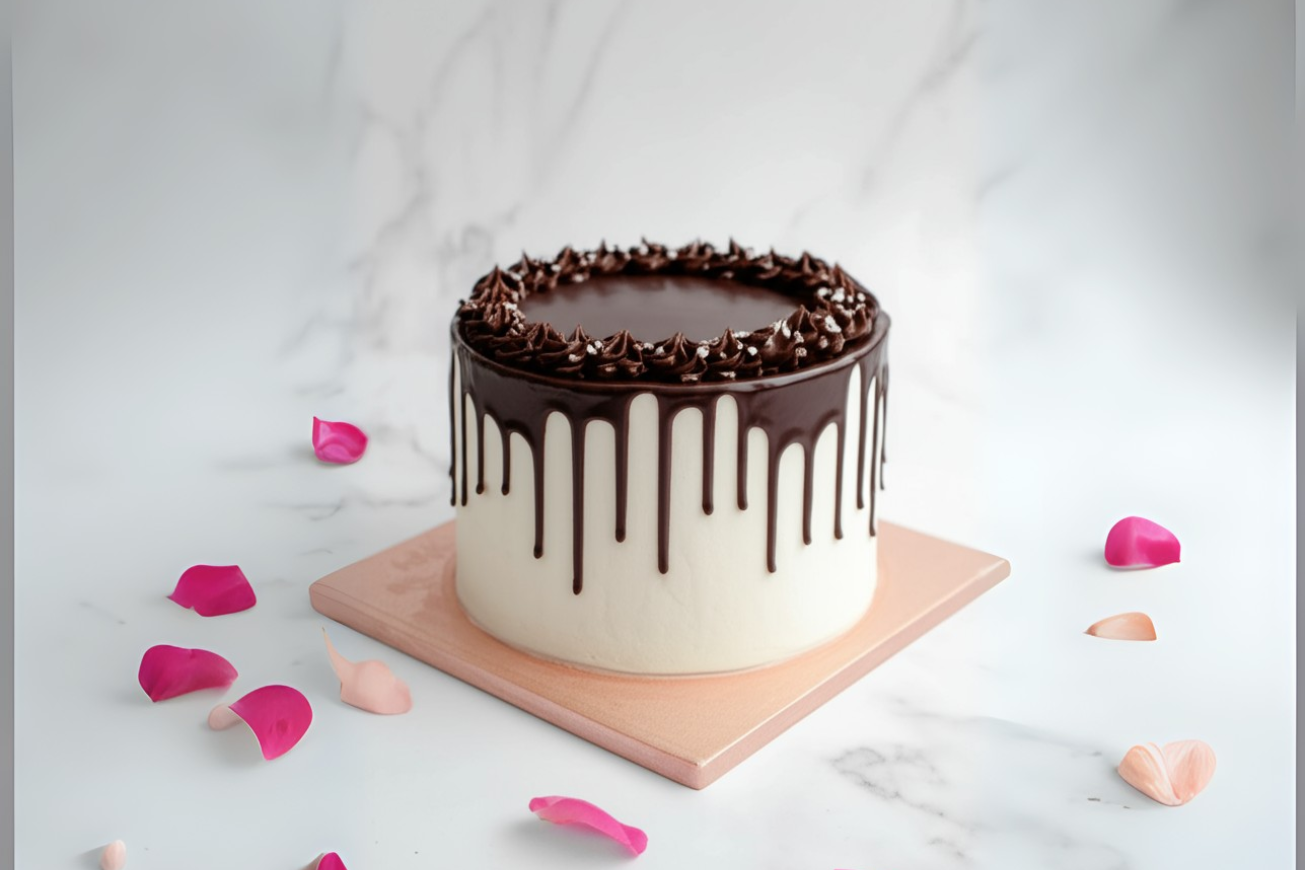 one tier classic wedding cake