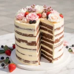 one tier half masked wedding cake