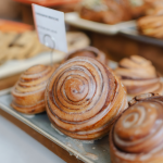 cinnamon roll near by