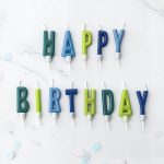 blue green happy birthday candles