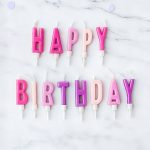 pink lilac happy birthday candles