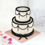 two tier minimal vintage cake