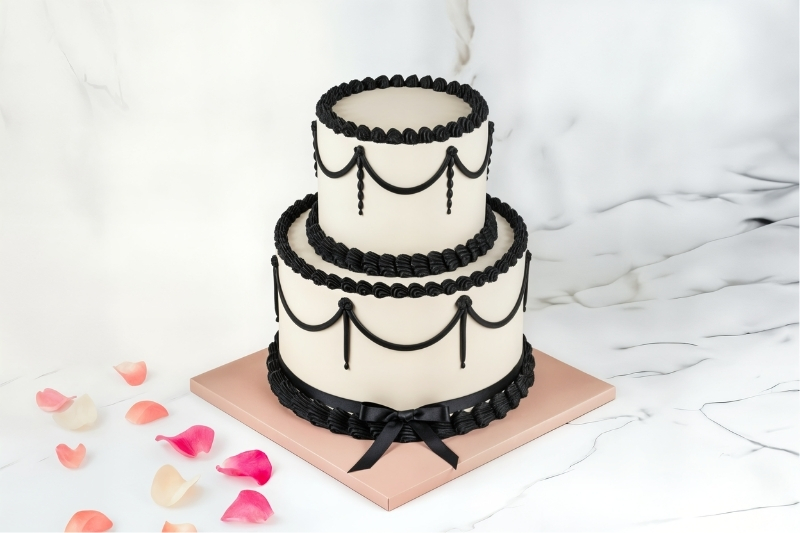 two tier minimal vintage cake