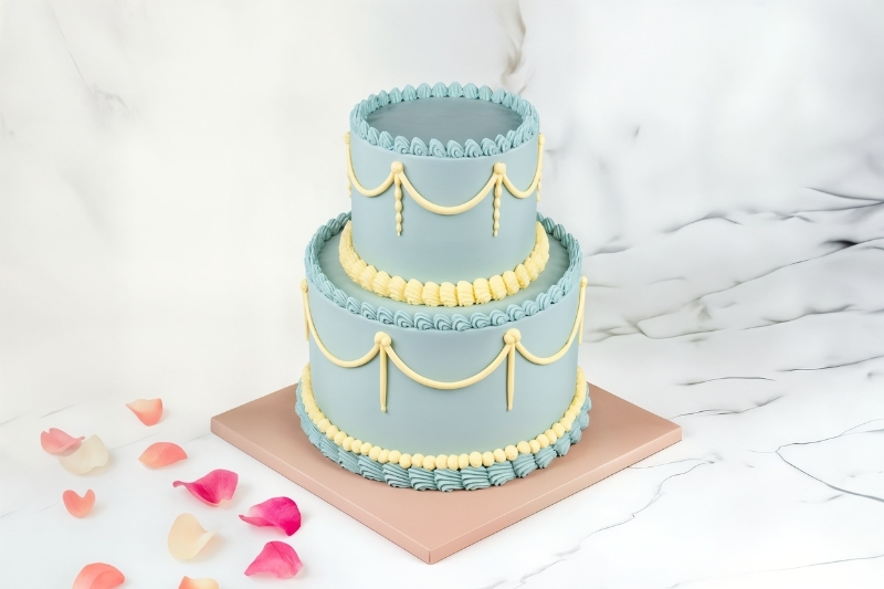 two tier minimal vintage cake london
