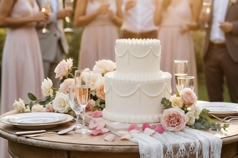 two tier minimal vintage cake london arapina