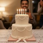 two tier minimal vintage cake near me