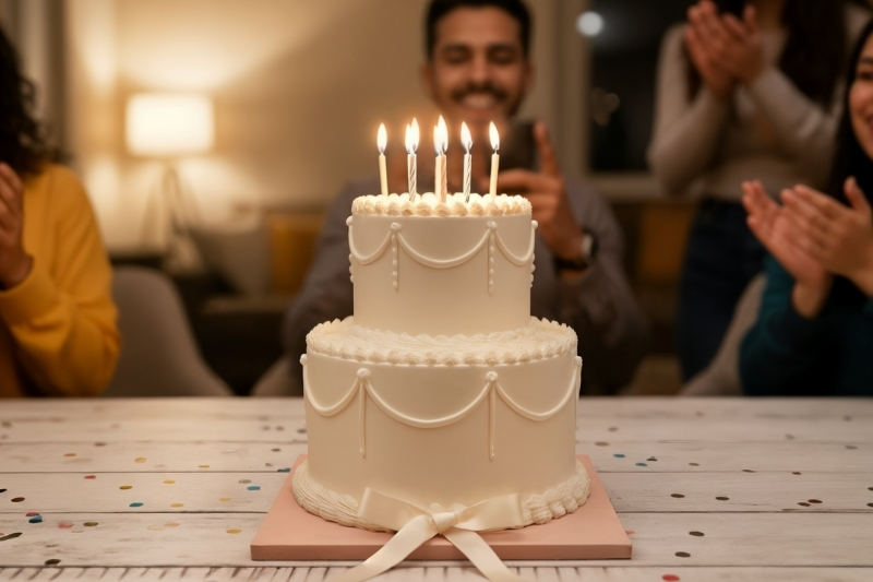 two tier minimal vintage cake near me