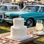 two tier minimal vintage cake in london