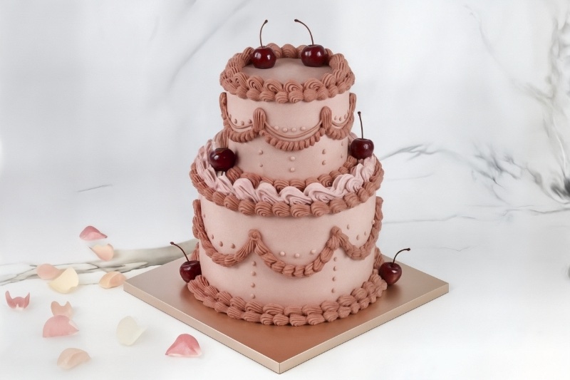 two tier vintage cake