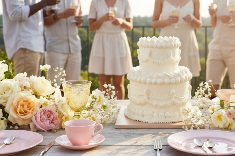 two tier vintage cake arapina london