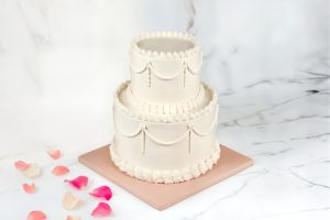 two tier minimal vintage cake