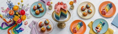 pride cupcake and cake